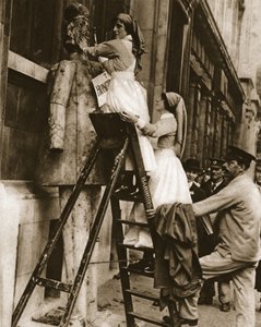 A hospital nurse reversing her usual role: hammering the enemy at Stepney